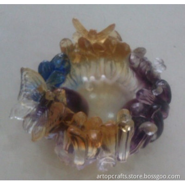 Crystal Ornaments Liu li Orchid Ashtray